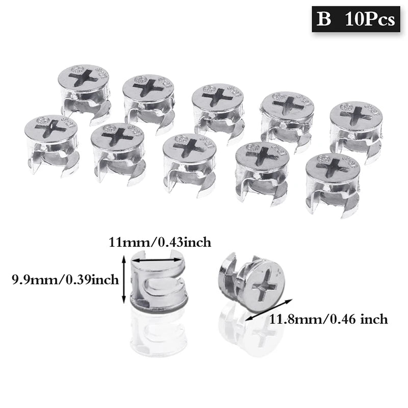 10pcs Furniture Cam Lock Connectors | Eccentric Wheel 10–15mm Furniture Cam Connectors Peaceful Pleasures Health and Wellness style 2