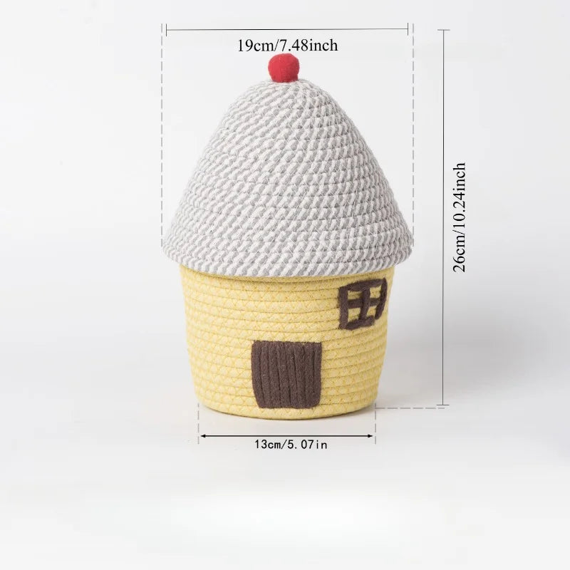 New Storage Basket Cute Desktop Sundries Cosmetics Storage Box Gift Basket for Small Thing Handwoven Desk Organizer Peaceful Pleasures Health and Wellness B