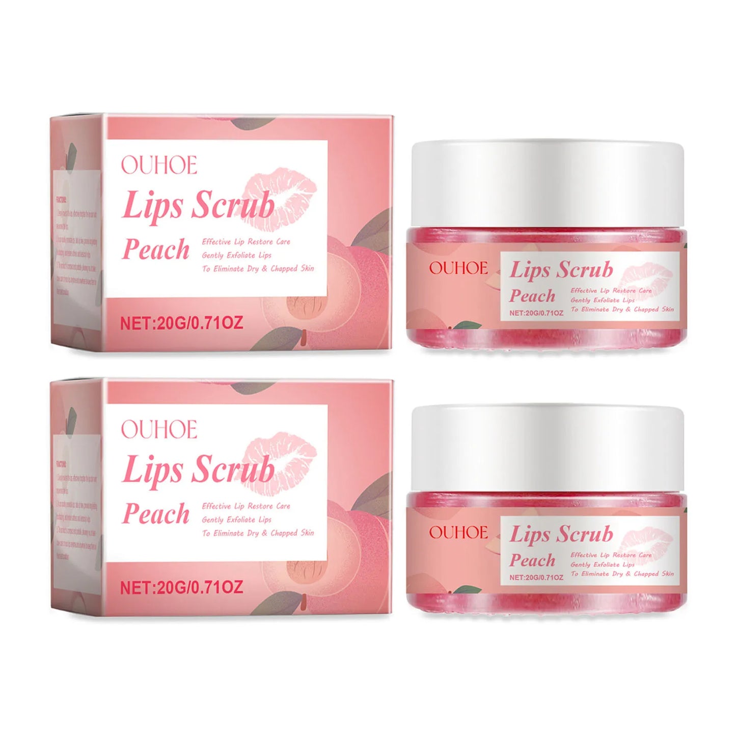 Peach Brightening Lip Scrub – Exfoliating & Moisturizing 20g