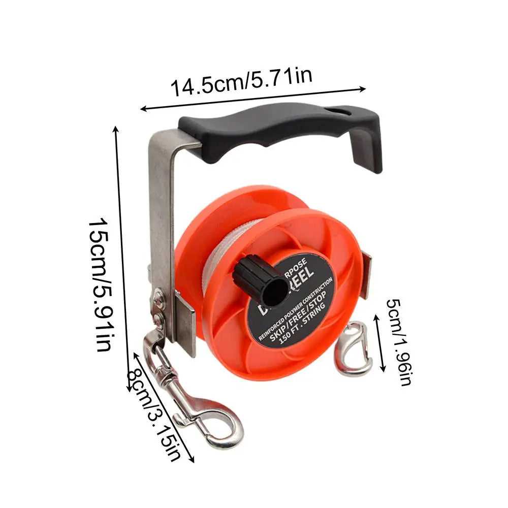 290FT Heavy-Duty Dive Reel | Nylon Rope for Diving & Spearfishing