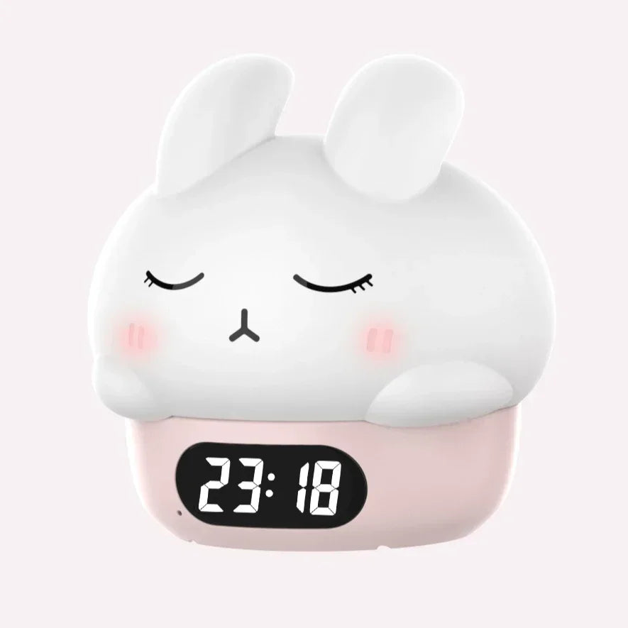 Cute Bunny Digital Alarm Clock RGB Night Light & Timer