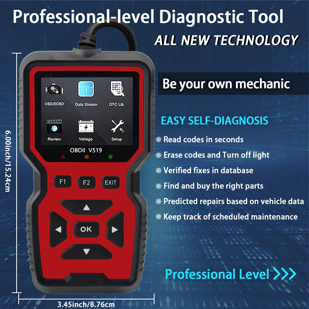 OBD2 Scanner V519 – Engine Fault Code Reader & Voltage Tester Peaceful Pleasures Health and Wellness
