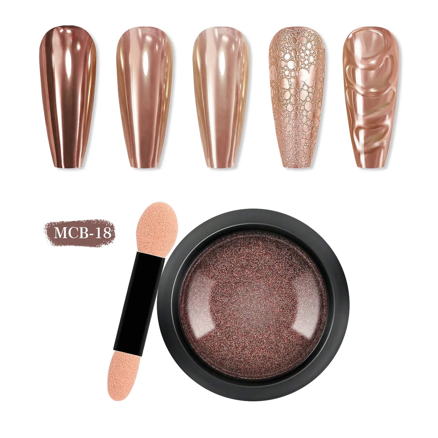 Metallic Chrome Mirror Nail Powder – Gold, Silver & Glitter