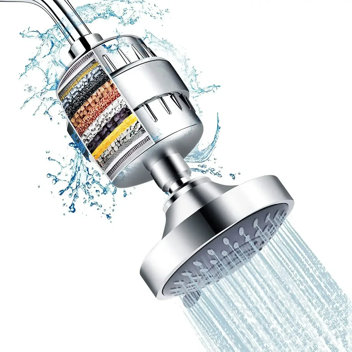 Filtered High-Pressure Shower Head with Water Filter | GFER