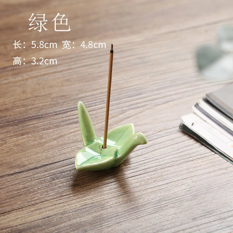 Paper Crane Ceramic Incense Stick Holder & Burner | Home Decor