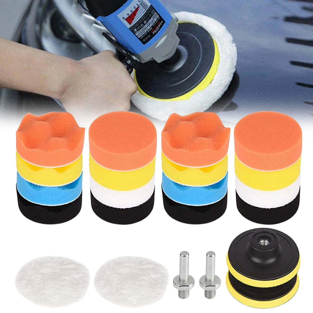 22Pcs 3 Inch Buffing Waxing Clean Polish Washable Wool Fiber Car Polisher Polisher Reusable for Auto Motorcycle Remove Scratches Peaceful Pleasures Health and Wellness