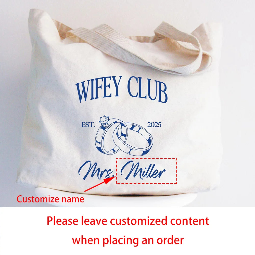 Wifey Club Mrs Tote Bag | Bridal Shower Newlywed Gift