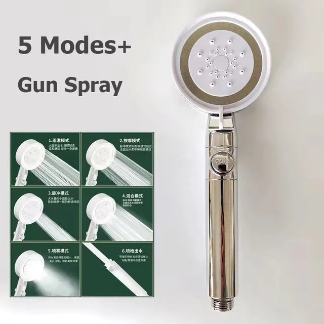 5-Mode High Pressure Handheld Shower Head | Water Saving