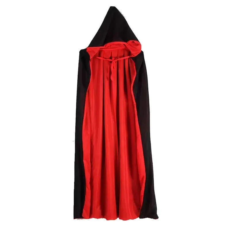 Adult Reversible Vampire Hooded Cape – Black & Red Halloween Costume Halloween Costume Cape Peaceful Pleasures Health and Wellness LW2013 S