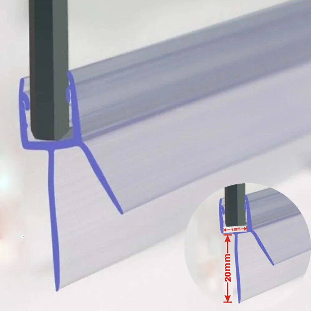 20mm PVC Shower Screen Seal Strip – Glue-Free Glass Door Sweep