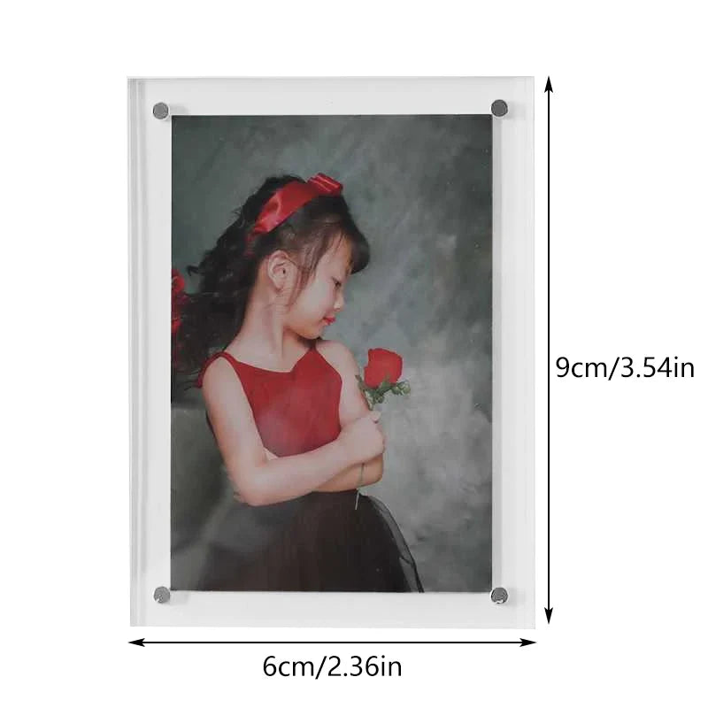Acrylic Magnetic Fridge Photo Frame – Double Sided Clear Display