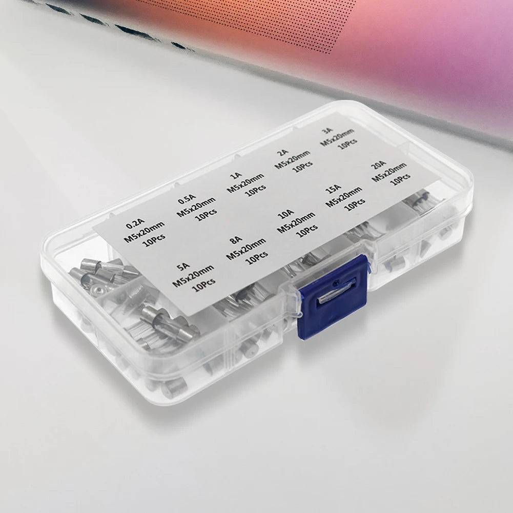 100-Piece Glass Tube Fuse Assortment Kit – 0.2A to 20A, 250V Peaceful Pleasures Health and Wellness