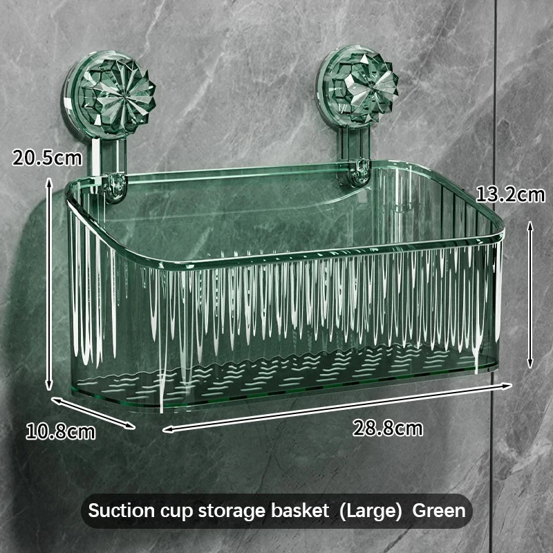 Suction Cup Shower Caddy Shelf – No Drill Wall Organizer