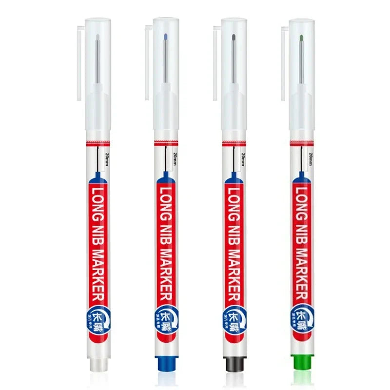 4-Pack 20mm Long Nib Deep Hole Marker Pens – Wood & Metal