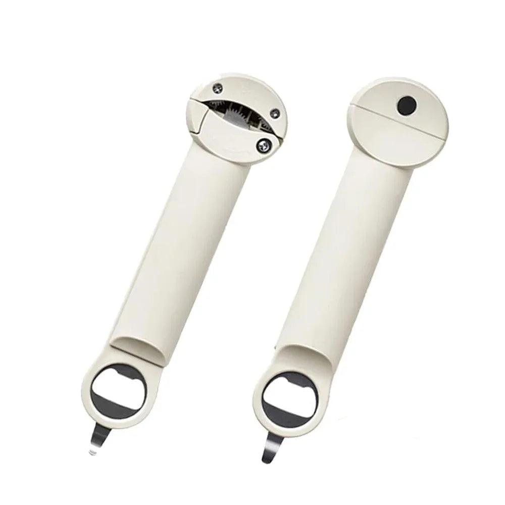 Multifunctional Bottle Opener Stainless Steel Lid Opener Diam 2.5-9.5cm Adjustable WineBeer Can Opener Kitchen Tools Peaceful Pleasures Health and Wellness White-1 piece