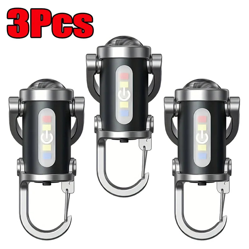 Mini COB LED Keychain Flashlight | USB-C Rechargeable, 6 Modes