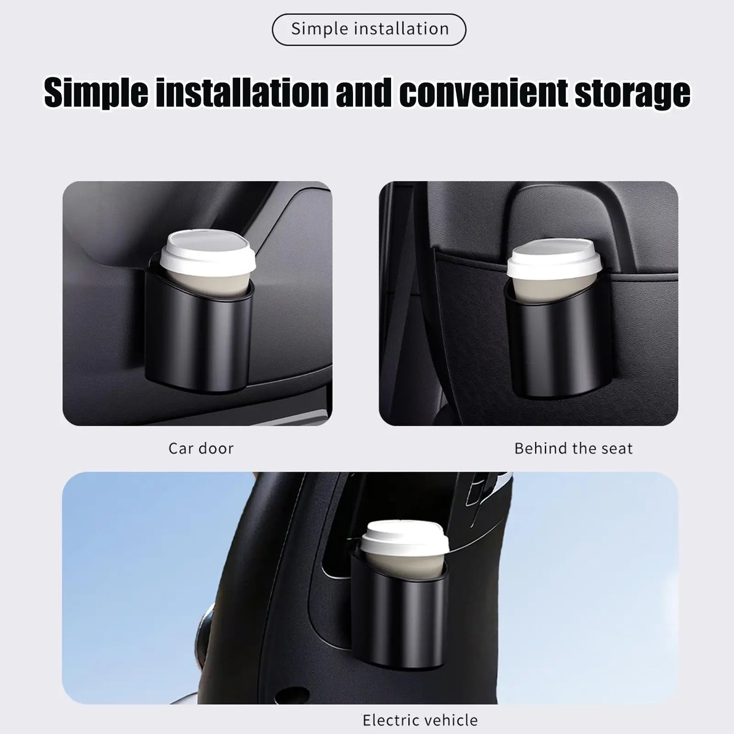 Car Door Cup Holder – Clip-On ABS Drink & Phone Organizer