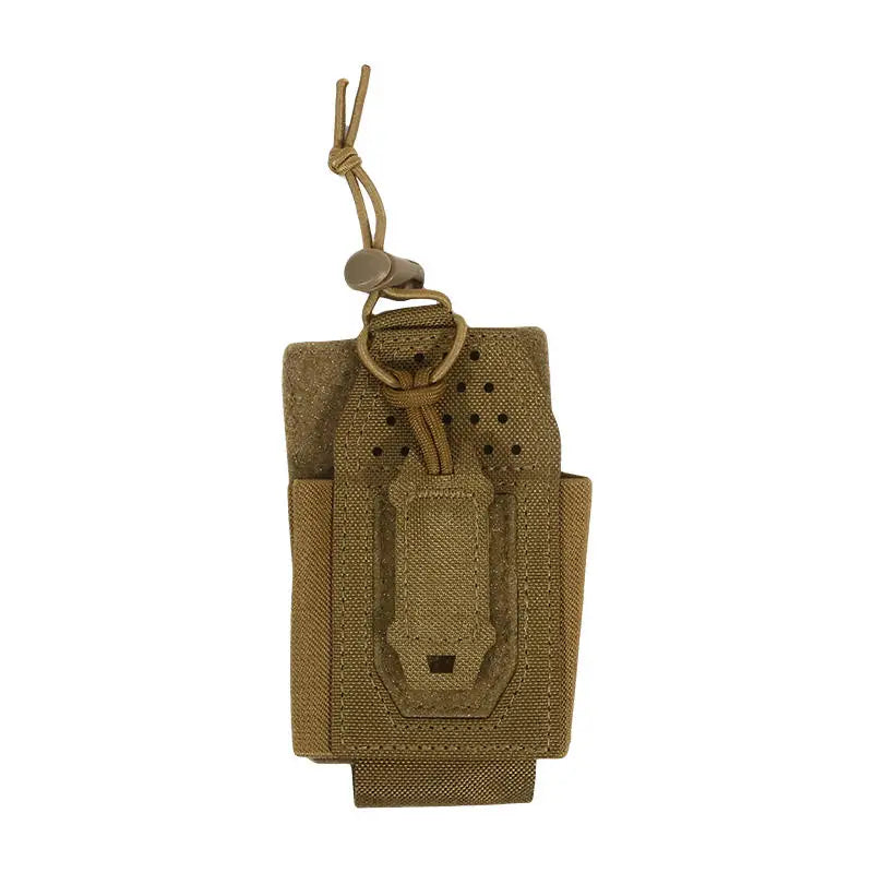 Universal Tactical Two-Way Radio Pouch Molle System Walkie Talkie Carrying Case Holder Durable Nylon Equipment Bag Peaceful Pleasures Health and Wellness khaki