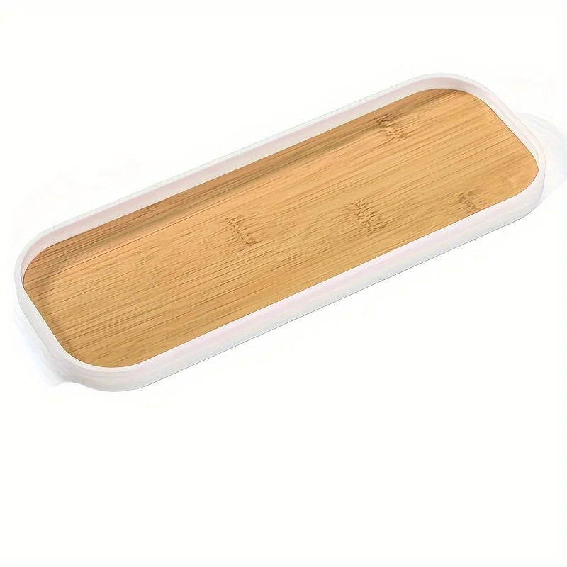 Small Bathroom Vanity Tray for Countertop – Decorative Plastic Tray for Makeup, Perfume, Jewelry, Soap & Candles