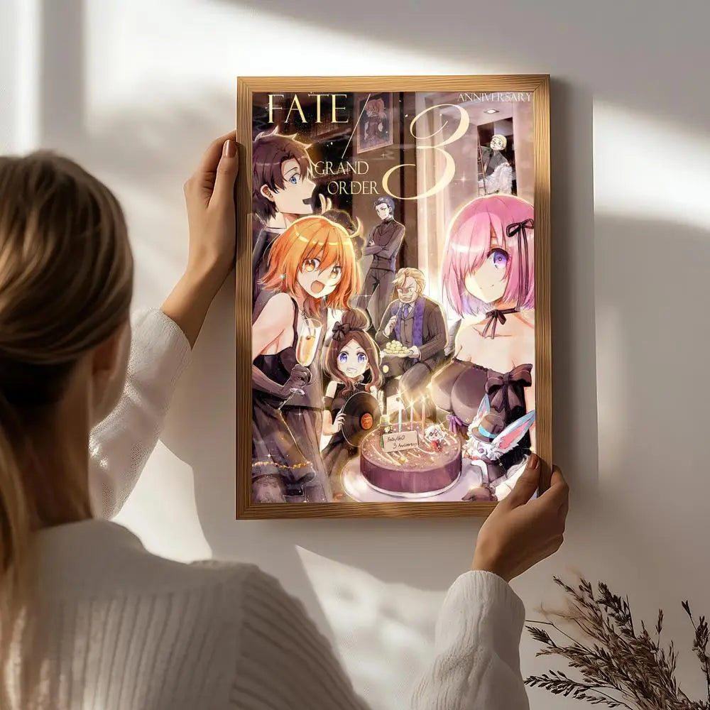 Anime Fate HD Self-Adhesive Waterproof Wall Poster | Home Decor Anime Wall Poster Peaceful Pleasures Health and Wellness White1 30X40cmNoframe