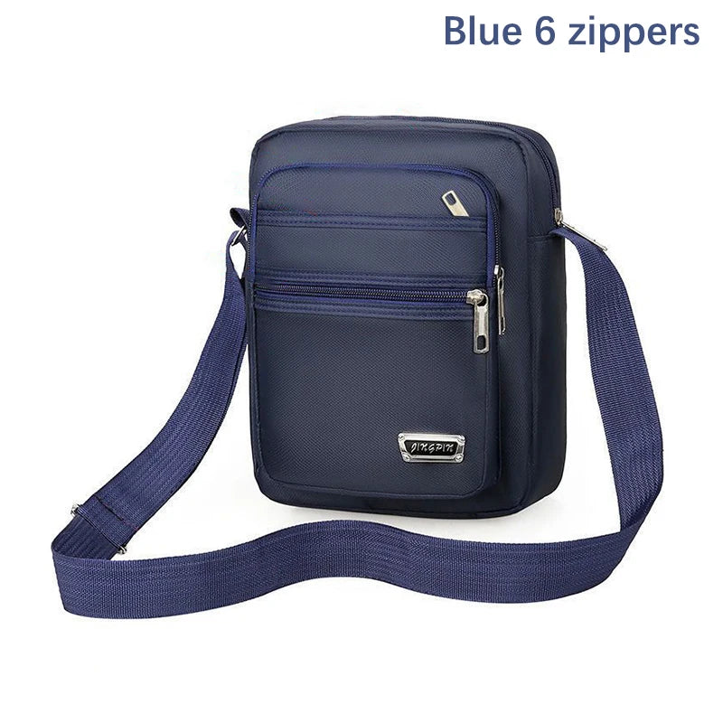Men's Nylon Waterproof Crossbody Bag – Multi-Pocket Shoulder