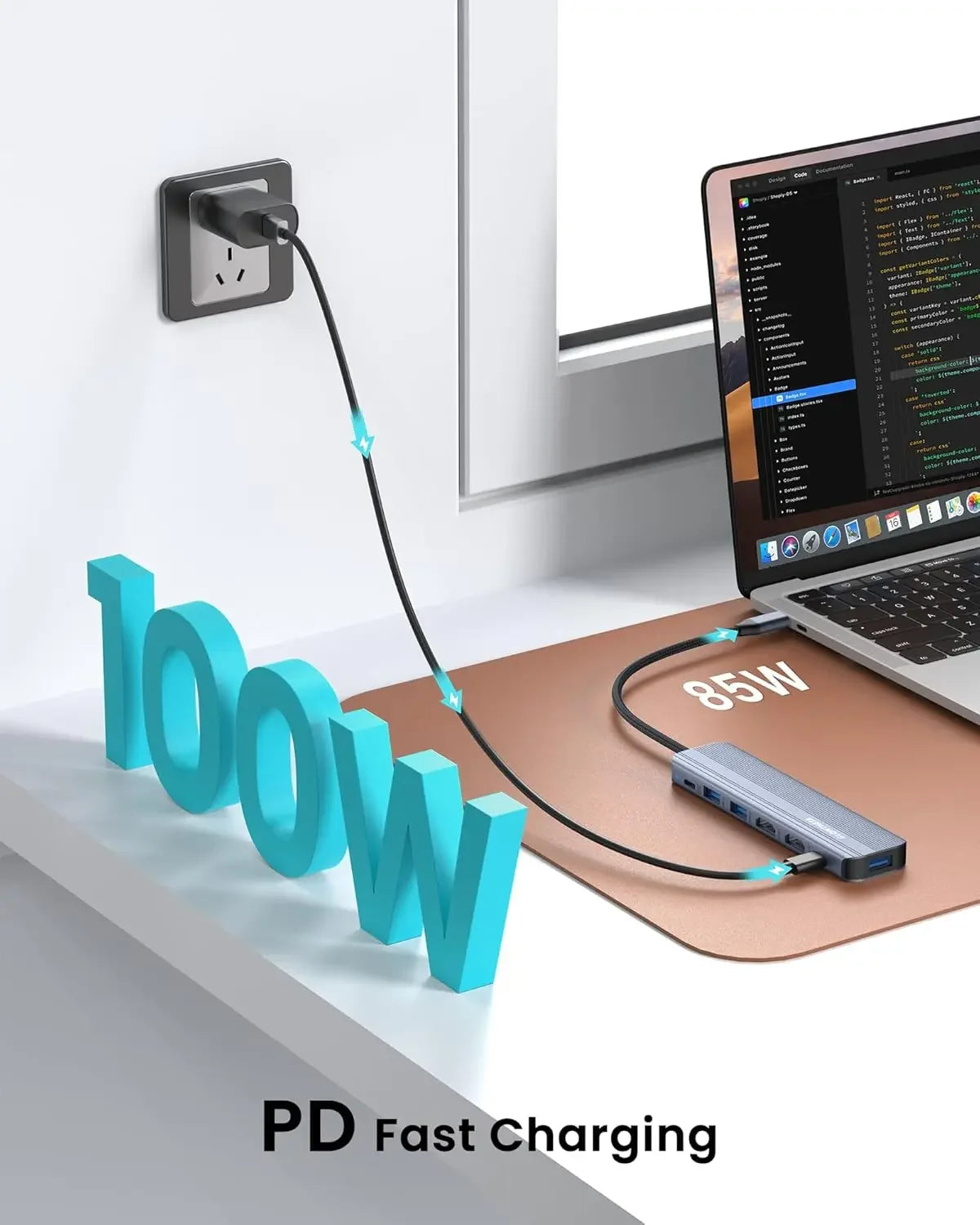 7-in-1 USB C Hub with Dual HDMI 4K, 100W PD Charging, and Multiple Ports for Laptops Peaceful Pleasures Health and Wellness