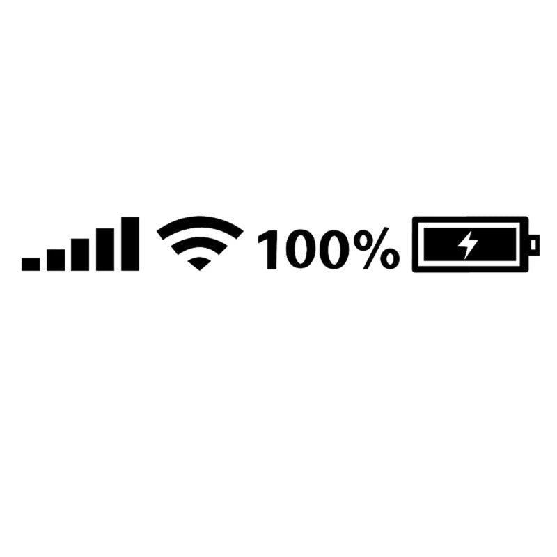 Funny Reflective Car Vinyl Stickers – WiFi & Battery Decals