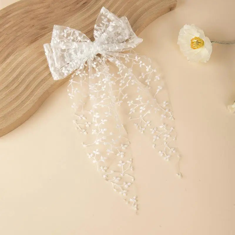 Girls Lace Swallowtail Bow Hair Clip – Princess Hairpin Gift