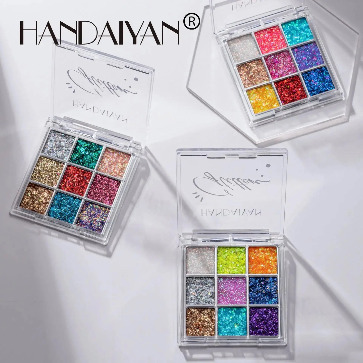 Handaiyan 9-Color Glitter Eyeshadow Palette – Shimmer Party Makeup