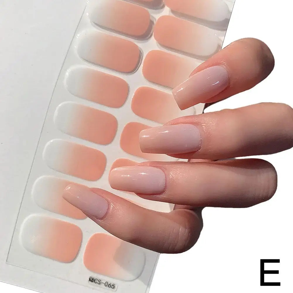 Naked Gradient Nail Wraps – Ombré French Decals, No Lamp