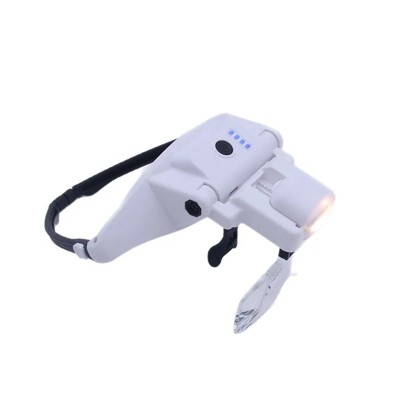 Head Mounted Cool and Warm Led Light with Usb Charging and 6 Different Magnifications for Repairing Magnifying Glass Peaceful Pleasures Health and Wellness
