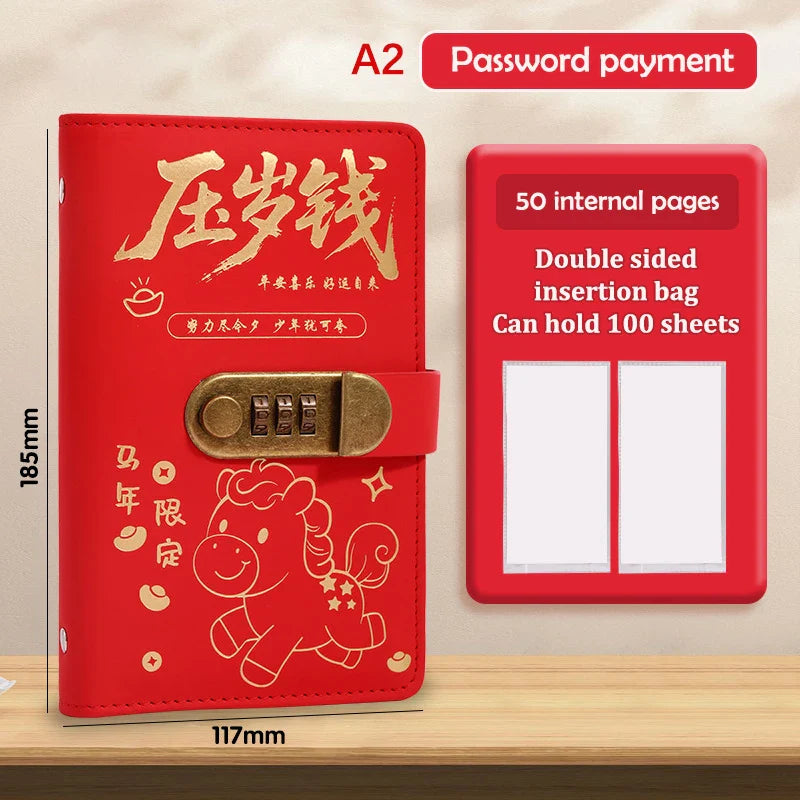 100 Envelope Money Saving Binder with Password Lock | PU Budget Book