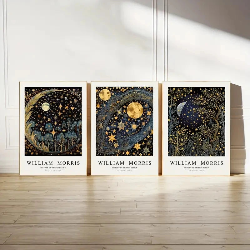 Moon Starry Sky Forest Canvas Wall Art Print | Home Decor