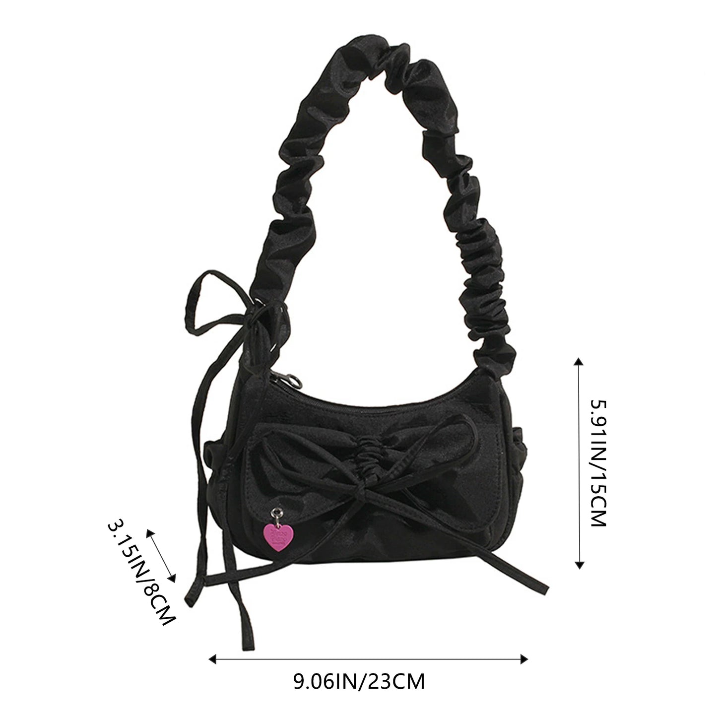 1Pcs/lot Black Bow Casual Shoulder Bags for Women Korean Style Washed Denim Summer Handbag Exquisite Gift for Ladies Birthday Peaceful Pleasures Health and Wellness