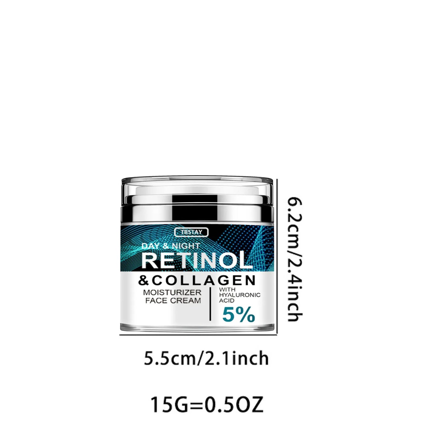 Collagen Retinol Hyaluronic Acid Cream, Retinol and Collagen Face Cream, Anti Againg Collagen Retinol Hyaluronic Acid Cream Peaceful Pleasures Health and Wellness 15G