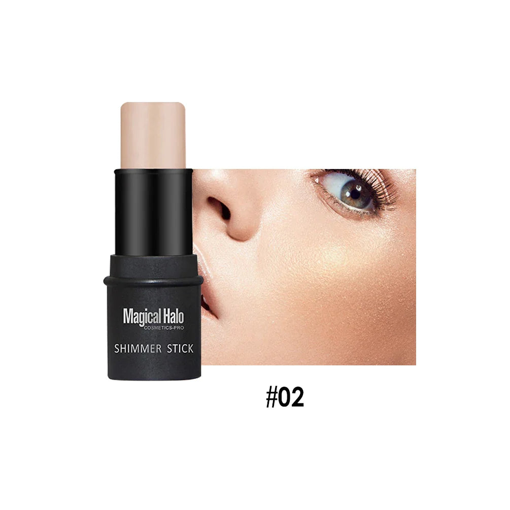 QiBest 2-Color Highlighter & Contour Stick | Shimmer Bronzer