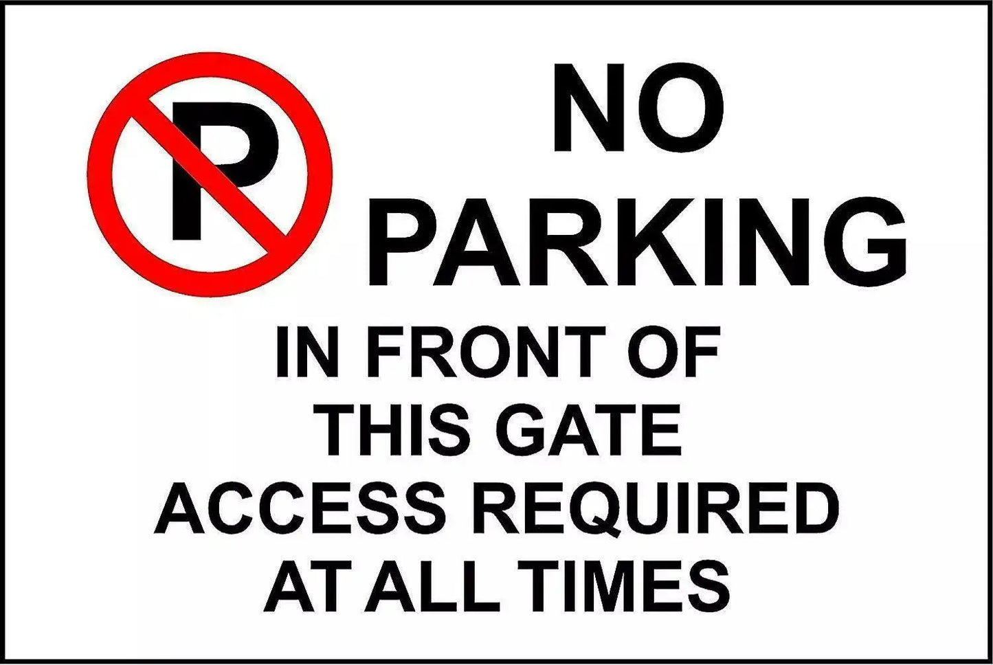 Warning No parking in front of this gate access required park safety Car sticker Peaceful Pleasures Health and Wellness