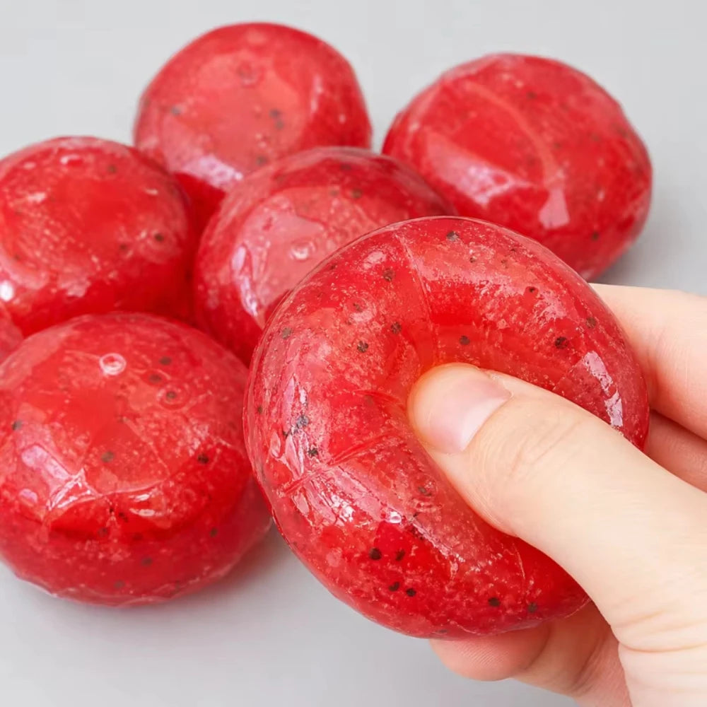 Handmade Watermelon Slushy Squishy Toy Soft Slow Rebound Stress Relief ADHD Squeeze Toy Realistic Fruit Model Adult Gift Peaceful Pleasures Health and Wellness
