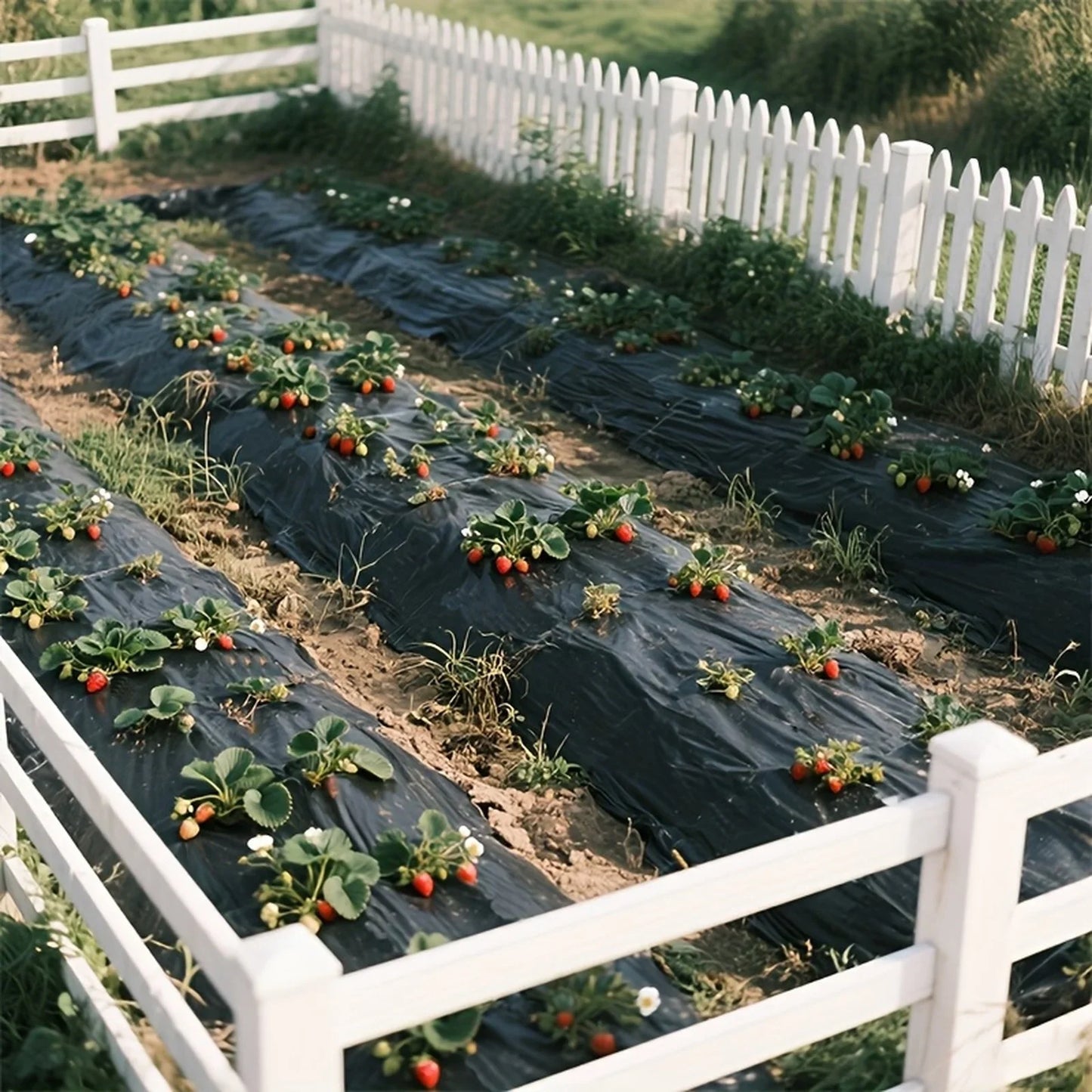 Black Weed Control Cloth with Planting Holes – 60cm x 10m