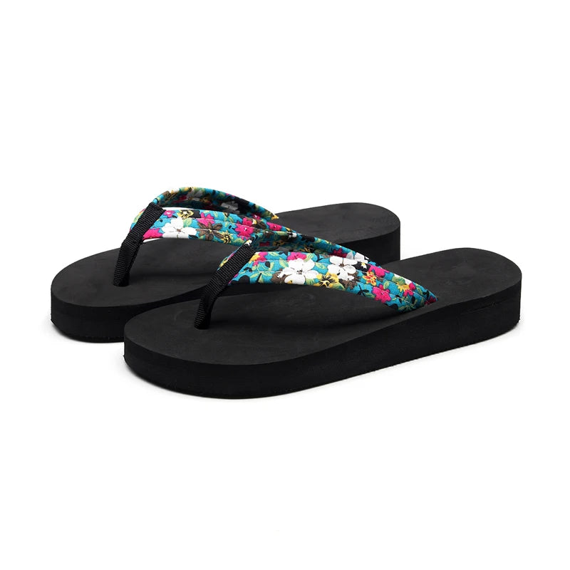 Women's Floral Flip Flops – Thick EVA Beach Sandals