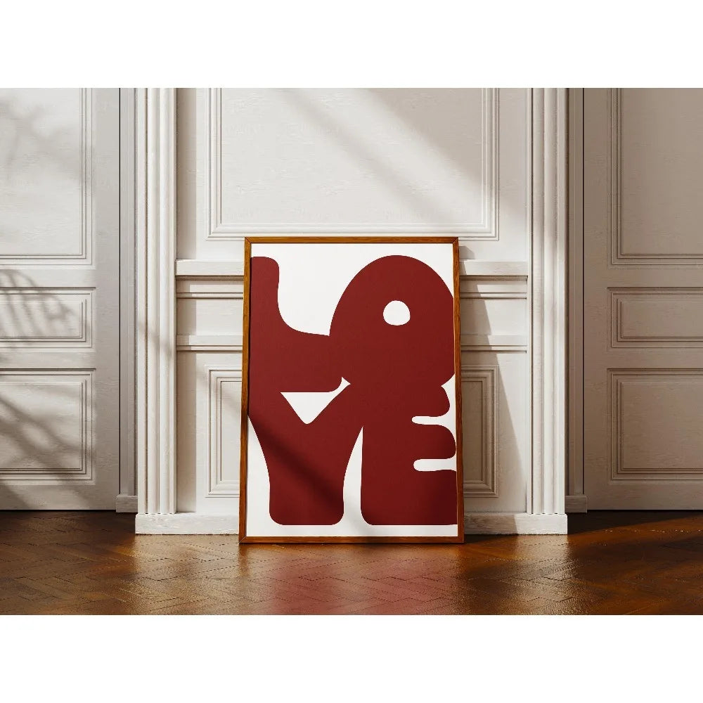 Blue Red Love Minimalist Canvas Wall Art | Valentine's Decor