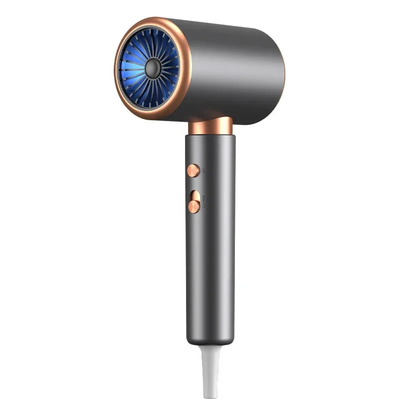 HOMEFISH 2000W Salon Hair Dryer with Hot/Cold Air Brush Negative Ionic Technology 5th Gear Strong Power Hairdryer without Comb Peaceful Pleasures Health and Wellness GRAY EU