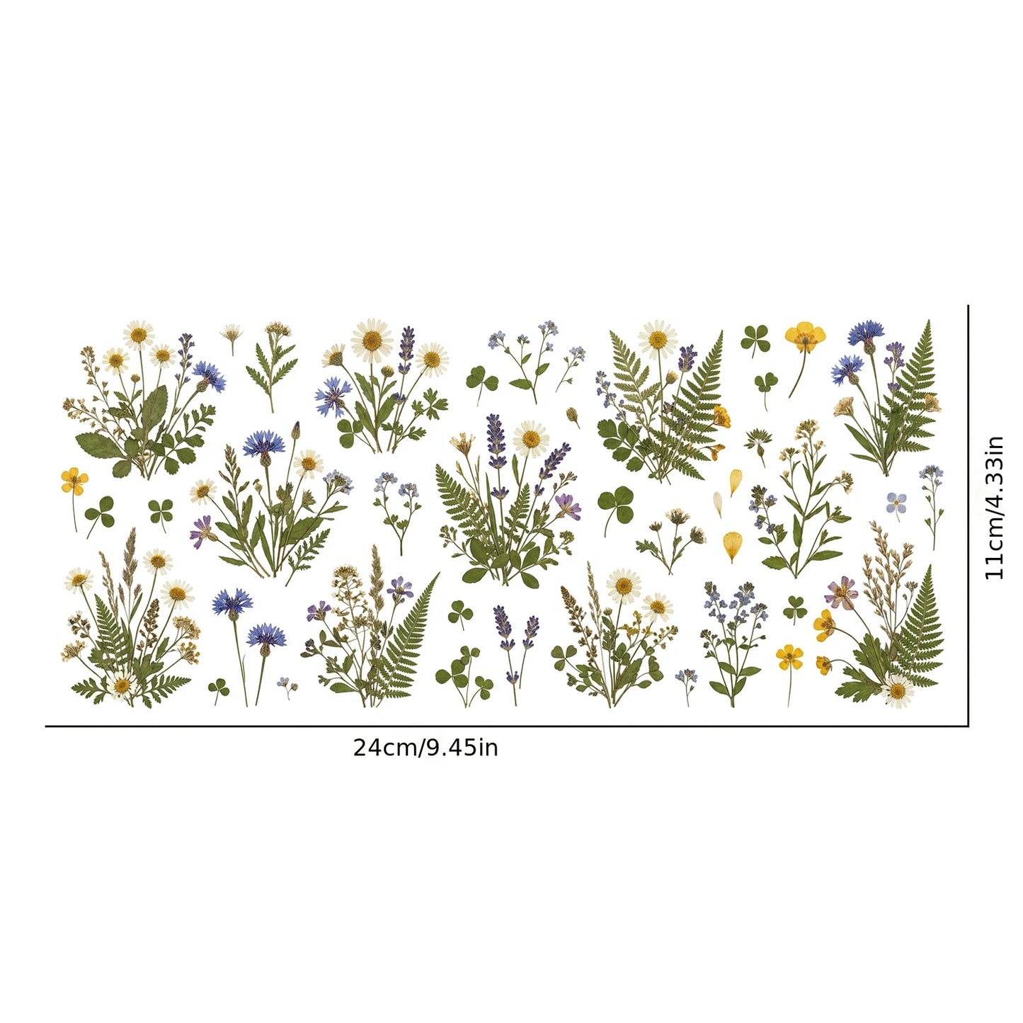 Wildflower UV Transfer Stickers | Botanical Daisy Fern Decals