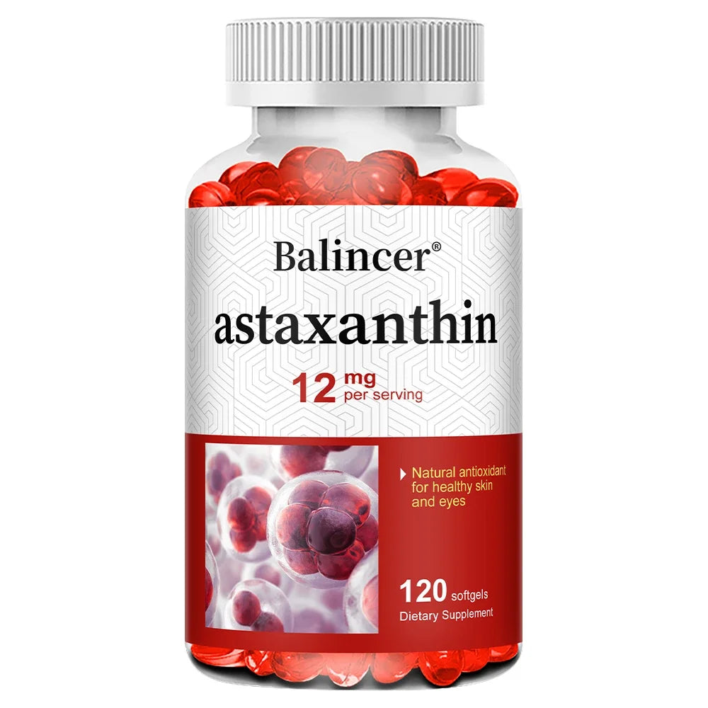 Astaxanthin 12mg - Supports Eye Health, Joint Health, Internal Circulation, Skin Health, Boosts Immunity, Improves Digestion Peaceful Pleasures Health and Wellness 120 count-1 bottle