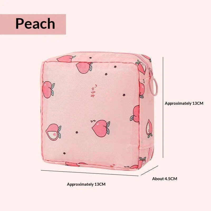 Cute Cartoon Sanitary Pad & Tampon Pouch | Portable Organizer
