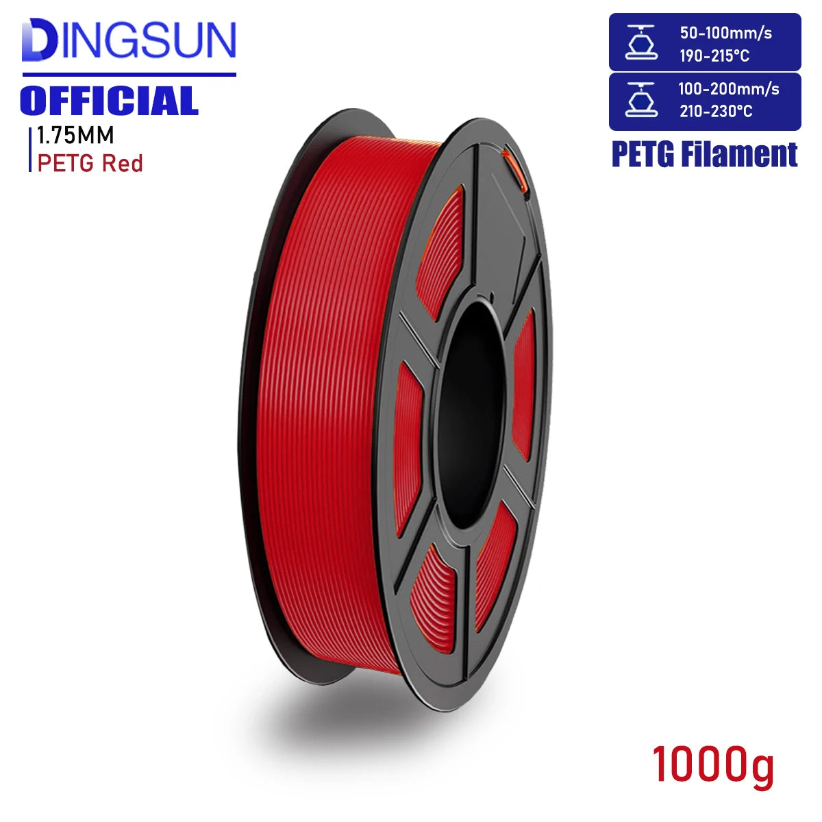 PETG Filament 1.75mm 250g/500g/1kg – Red & Green ±0.02mm