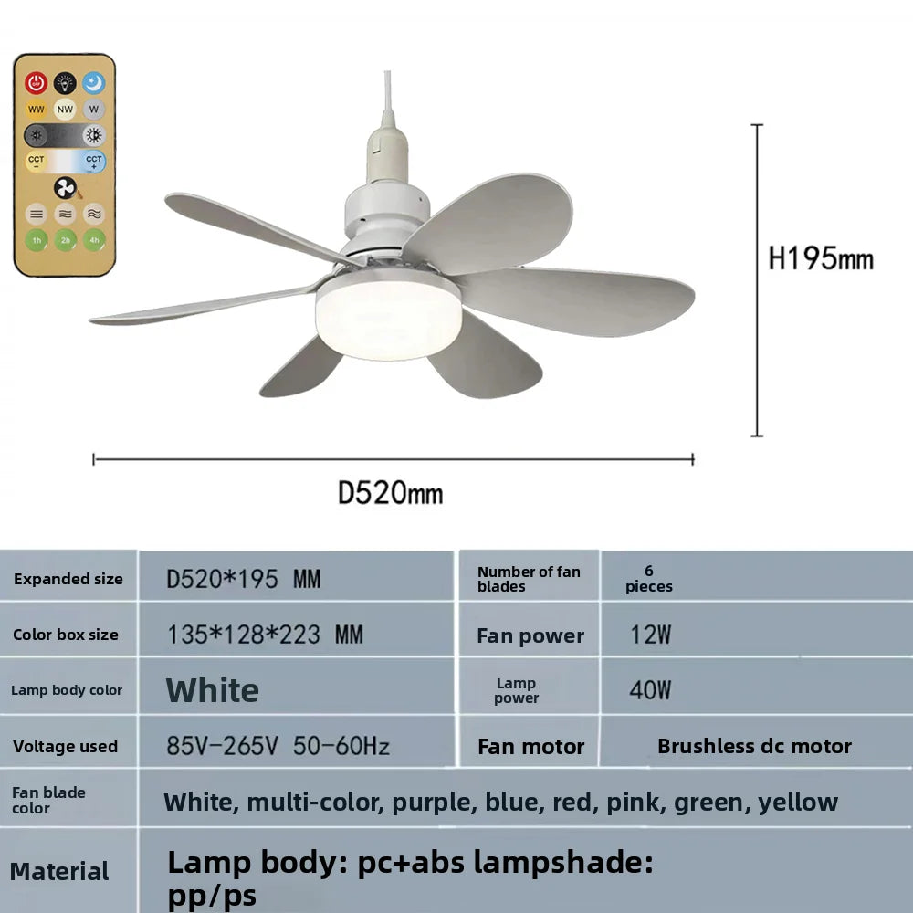 30W/40W LED Ceiling Fan Light, E27 Socket, with Remote Dimming, a summer essential, ideal for living rooms, home offices, and ev Peaceful Pleasures Health and Wellness 52CM-40W-MI NI RC