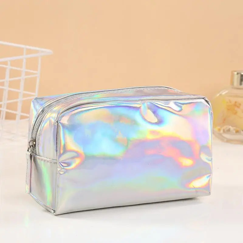 Holographic Laser Cosmetic Bag | Waterproof Travel Makeup Organizer