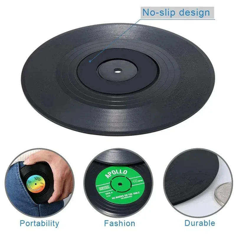Vinyl Record Coasters Set of 6 – Retro Music Gift & Décor