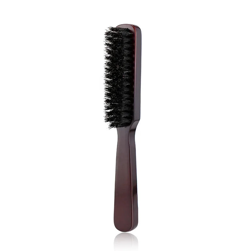 Hair Brush Wood Handle Boar Bristle Beard Comb Styling Detangling Straighten Brown Boar Bristles Massage Comb Peaceful Pleasures Health and Wellness S